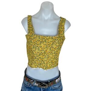 Floral Yellow Crop Top